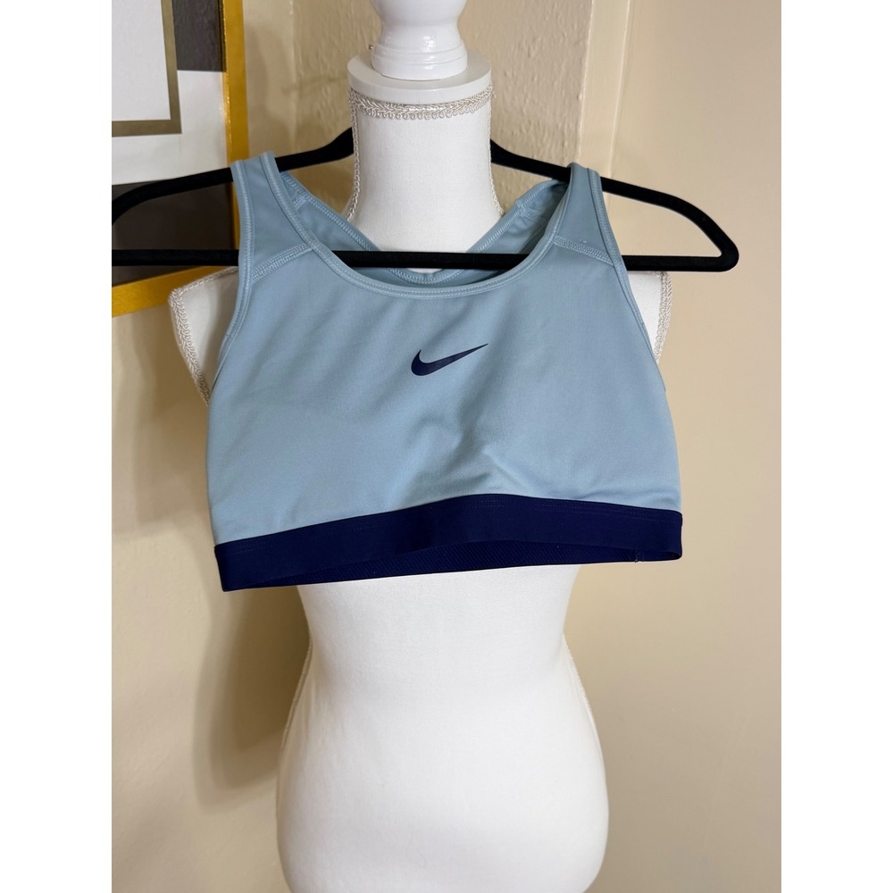 Nike Dri-FIT Sports Bra Medium Blue Navy Racerback Athletic Gym Top